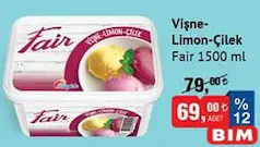 FAİR VİŞNE-LİMON-ÇİLEK DONDURMA 1500 ML